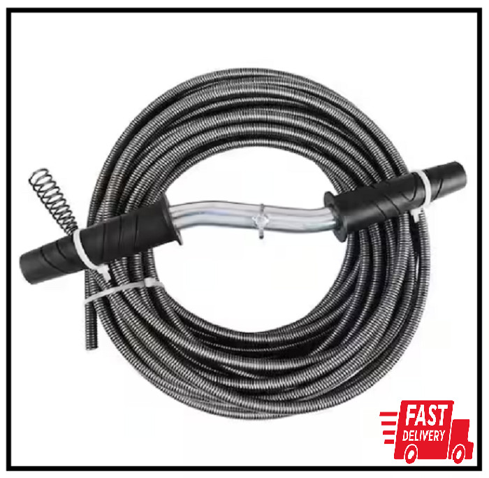 THEWORKS 3/8 in. x 25 ft. Heavy-Duty High Carbon Drain Auger Clears Clogs