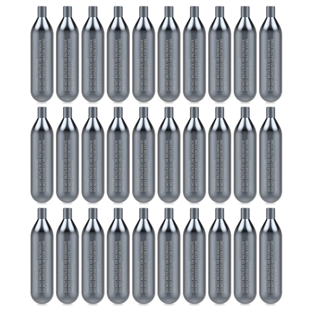30 Pack 16 Gram Unthreaded CO2 Cartridges for Gallo 16Gram 30Pack, Silver