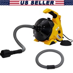 Drain Cleaner Machine Electric Drain Auger 30Ft x 3/10 In Sewer Snake Auto-Feed