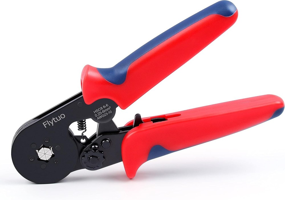 Hexagonal Crimping Tool, AWG23-10 HSC8 6-6 Self-adjusting Ratchet Wire Ferrule C