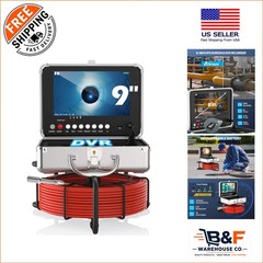 1080P HD Sewer Camera with 9&Prime; Monitor & 100ft Cable &ndash; Waterproof Inspection Tool