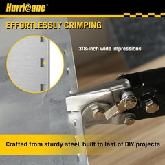 HURRICANE Snap Lock Punch Tool &ndash; 3/8 Inch Gutter End Cap Crimper for Sheet Metal