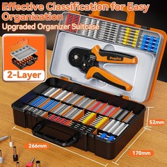 Ferrule Crimping Tool Kit, Hexagonal Ferrule Crimper AWG23-10/0.25-6mm&sup2; with 19