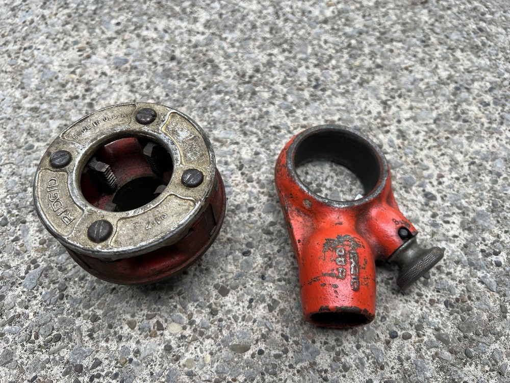 🇺🇸RIDGID 00-R Pipe Threader Threading Ratchet Head & 1&rdquo; Die Head🇺🇸