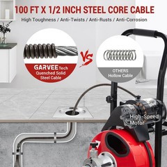 Electric Drain Machine 100FT x 1/2 Inch Plumbing Snake Sewer Auger Cleaner