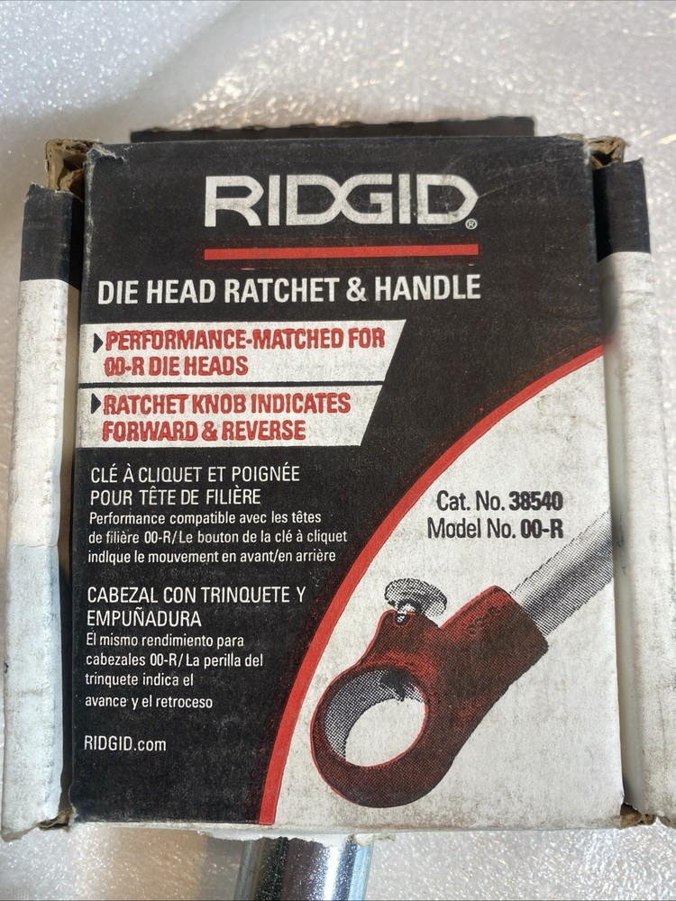 Ridgid 38540 OO-R Pipe Threader Ratchet & Handle Assembly, Cast Iron/Steel
