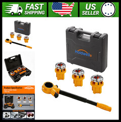 Ratchet Pipe Threader Kit with 3 NPT Dies for Metal Pipes and Storage Case