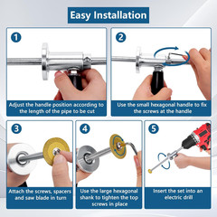 Inside Pipe Cutter for Pvc Pipe with Handle and Diamond Grit Cutting Wheel, P&hellip;