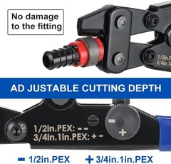 PEX Crimping Tool Full Size Kit 3/8 Inch 1/2 Inch 5/8 Inch 3/4 Inch & 1 Inch W/