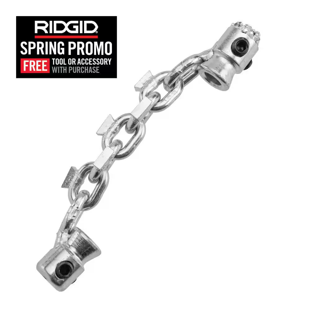 Flexshaft Drain Cleaning, 1-1/2 In. Single Carbide Tipped Chain Knocker and Head