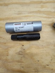 Ridgid No.35830 Black Oxide 1/2&Prime; NPT 45/64&Prime; Drill Pipe Tap Made in the USA