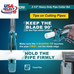 Heavy-Duty PVC Pipe Cutter up to 2-1/2&Prime; with Deburring Tool