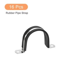 16Pcs 1-7/8&Prime; Cable Clamp U Shape Stainless Steel Rubber Cushioned Pipe Strap