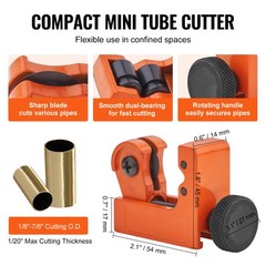 VEVOR 3PCS Tubing Cutter Set Copper Pipe Cutter Mini Tube Cutter Deburring Tool