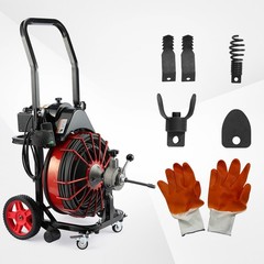 Electric Drain Cleaner 100ft x 1/2in w/ 4 Cutters, 550W Motor, Foot Switch 110V