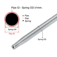 Spring Tube Bender Steel 1100mm 43.31&Prime; Long for 12mm 0.47&Prime; Copper Pipe