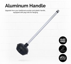 NEIKO 60166A Toilet Plunger with Patented All-Angle Design, 1 Pack, Black