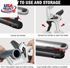 Heavy Duty Ratchet PVC Pipe Cutter Cuts Up to 3 Inches with Spare Blade