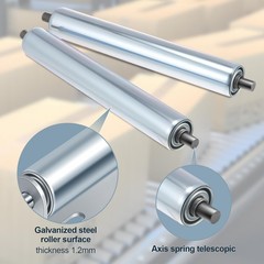 4 Sets 1.5&rdquo; Diameter Conveyor Rollers with Stands 10&rdquo; silver