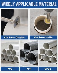 Inside Pipe Cutter for PVC with 2PCS 34mm Diamond Saw Blades, PVC Cutting