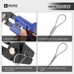 Fishing Crimping Tool Kit: 10.6in Pliers with 140 Double Barrel Sleeves Included