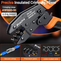 Insulated Crimping Tool Set with Storage Case, Ratcheting Wire Crimper Kit with