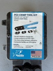 SharkBite 865896 PEX Crimp Tool Kit w/ Go/No-Go Gauge & 1/2 3/4 1 in