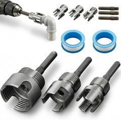 3PCS PVC Pipe Threader Kit, Integrated Internal & External Pipe Threading Tool