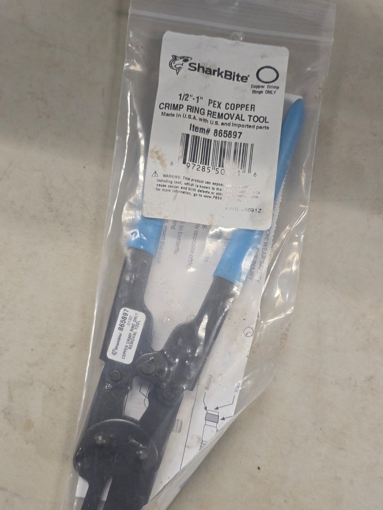 🛠️ Sharkbite 1/2-in to 1-in Pex Copper Crimp Ring Removal Tool * 865897
