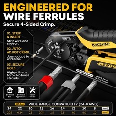 Ferrule Crimping Tool Kit, AWG 24-8 (0.25-10mm&sup2;) Ratchet Crimper, 24 Types Insul