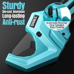 SHALL PVC Pipe Cutter, Cuts up to 2-1/2&rdquo;, Heavy-Duty Aluminum Ratchet Pipe Cu&hellip;