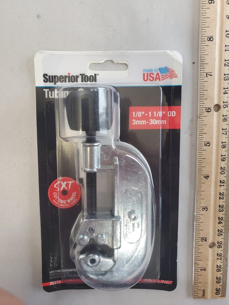 Superior Tool 35275 Aluminum Black/Silver Pipe Cutter 1/8 to 1-1/8 Dia. in.