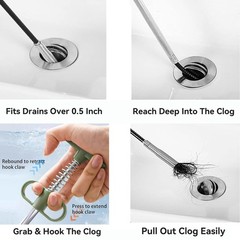Upgrade 33 Inch Drain Snake Clog with Stronger Claw, Flexible Grabber Tool wi&hellip;