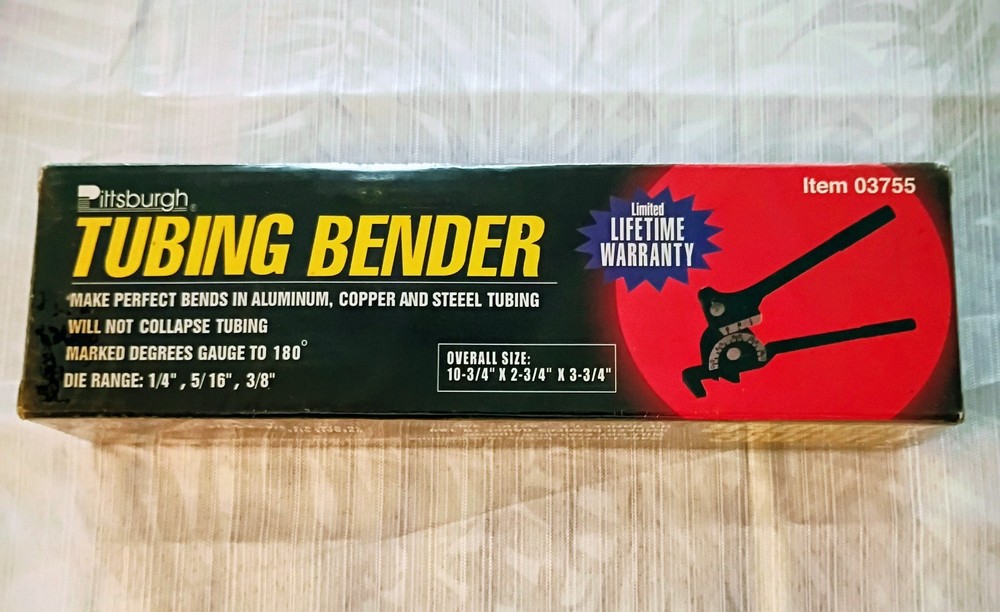 Pittsburgh Tubing Bender for Aluminum, Copper & Steele Tubing, item# 03755 NEW