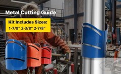 3 Piece Magnetic Metal Pipe Cutting Guide, Steel Includes Sizes: 1-7/8&Prime;, 2-3/8&Prime;