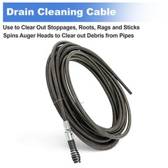 Drain Cleaning Cable, 5/16 In. x 25 ft.Replace 62235，For G2037506, 4MY89, 4Z661