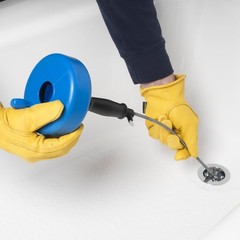 Plumb Craft 1/4 in. x 15 ft. Handheld Drain Snake Auger with Cable,Manual Crank