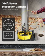 VEVOR Sewer Camera Pipe Inspection Camera 50M / 164FT Cable 4.3 In. LCD Monitor