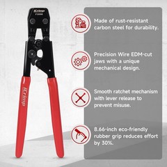 iCrimp PEX Pipe Clamp Crimping 3/8-inch to 1-inch, Silver With Black Handles