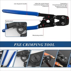 PEX Pipe Clamp Cinch Tool Crimping Crimper for Stainless Steel Blue