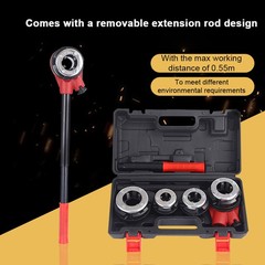 Portable Ratchet Pipes Threader Kit Manual Ratcheting Threading Tool Set Wi BCDO