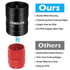 PlumbingTools, Deburring Tool for Copper/PVC Pipe, Copper Pipe Cleaner, Pipe