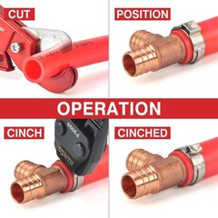 PEX Crimping Tool Kit with Clamp Rings and Tubing Cutter for 3/8 to 1 Inch PEX
