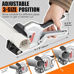 PVC Pipe Cutter 3-Gear Adjustable Cut up to 2-1/2&rdquo; Ratchet Pipe Cutter