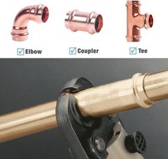 Copper Press Tool PEX Crimping Tool with 1/2&Prime;, 3/4&Prime;, 1&Prime; Dies for Copper Pipe