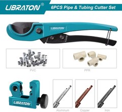 Cortador de tubos de PVC Libraton, hasta 2-1/2&Prime;, cortador de tubos de trinquete