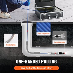 7&Prime; 30m/100ft Sewer Camera Pipe Inspection Camera LCD Monitor with DVR Function