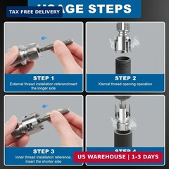 3PCS PVC Pipe Threading Tool Set for 1/2&Prime; 3/4&Prime; 1&Prime; Pipes &ndash; Dual Internal & Extern