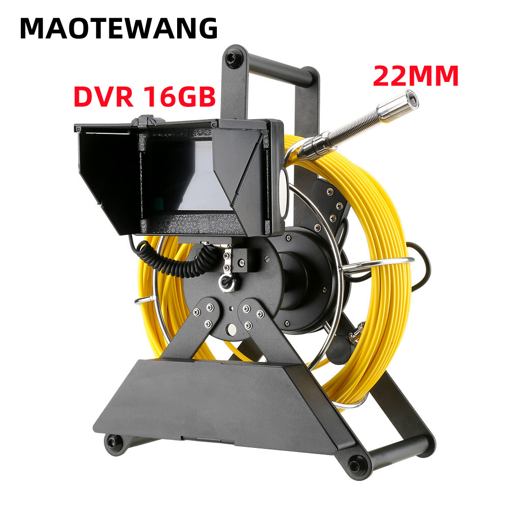 4.3inch 22MM Sewer Pipe Inspection Camera30M DVR 16GB Drain Industrial Endoscope