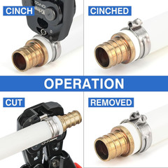iCrimp PEX Clamp Crimping Tool Kit with 1/2 Inch and 3/4 Inch Clamp Rings Pipe